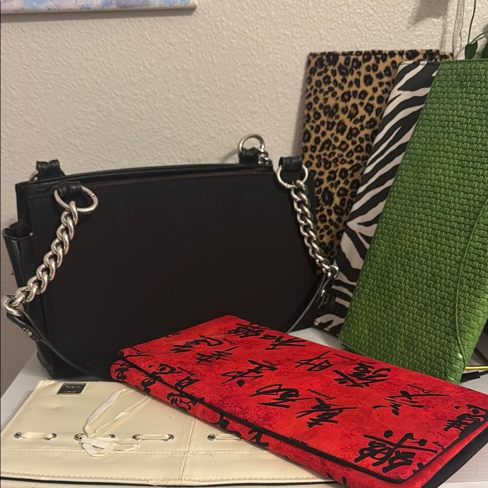 Stylish Handbag Collection - Black, Red, Green, Animal Print